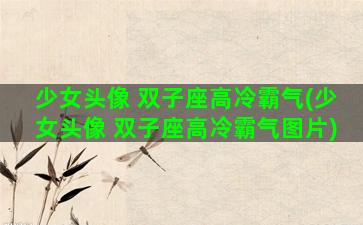 少女头像 双子座高冷霸气(少女头像 双子座高冷霸气图片)